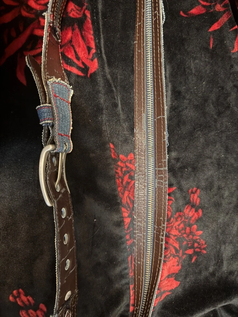 Miss Sixty Blue Denim Belt with Red Accents - Picture 5 of 7